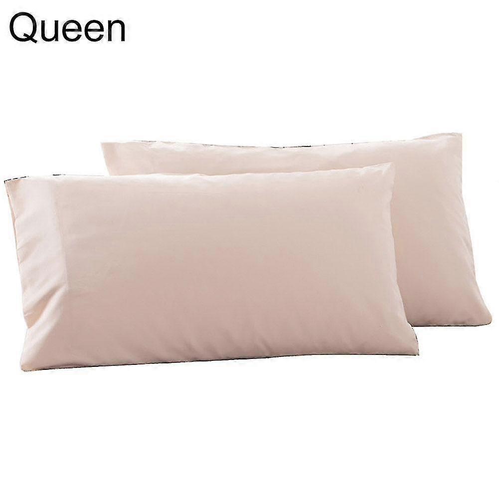 2Pcs ensfarget King Queen putevar hjem soverom seng pute deksel dekor