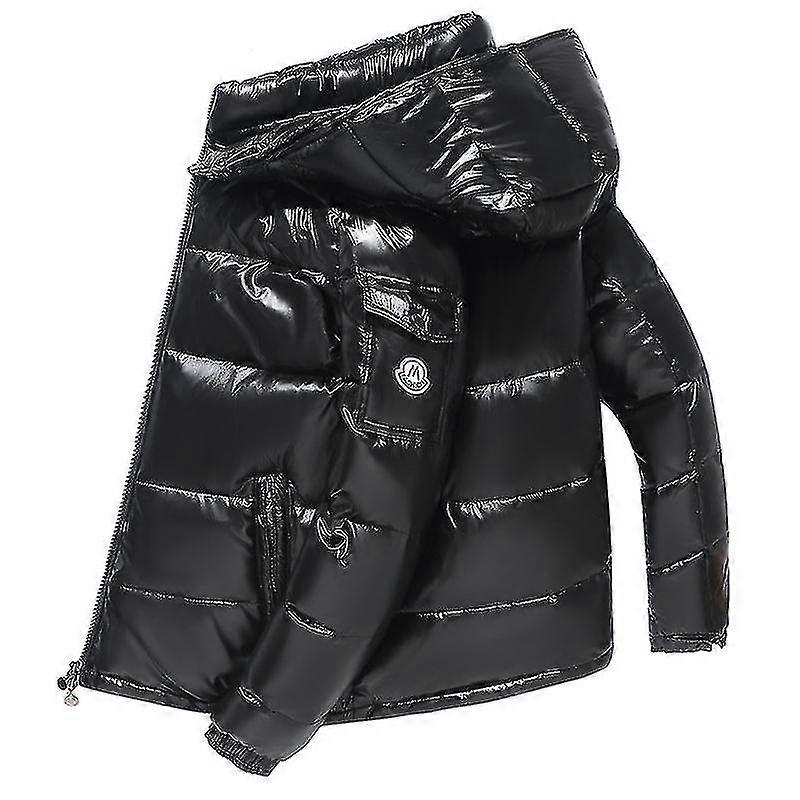 Homens Shiny Down Jacket Homens Winter Jacket Stand Collar Down Jaqueta com capuz