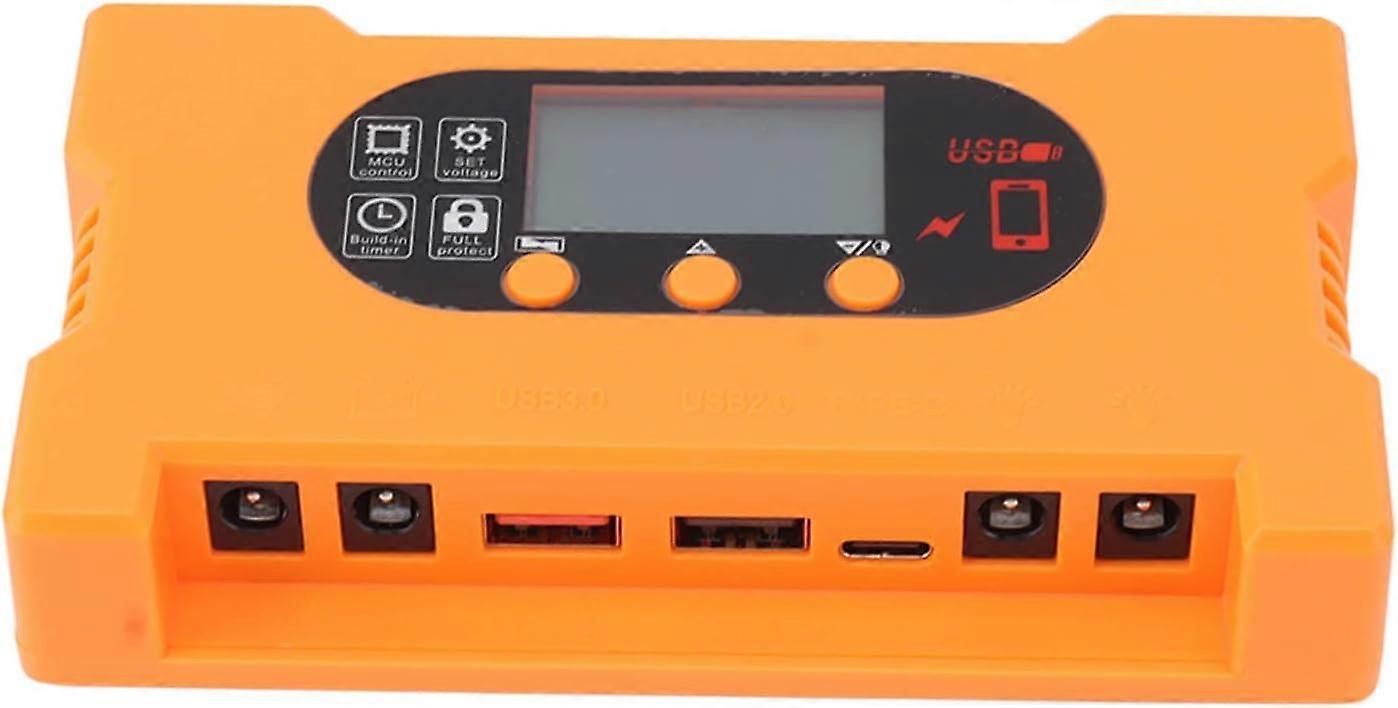 Solar Charge Controller, LCD Display Dc5521 Interface Solar Panel Battery Controller 12V 24V Fast Charge for Solar Panels (10A)