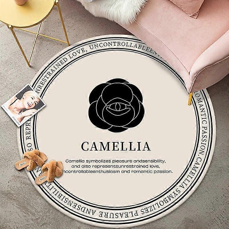 Simulation Billard 8 Kugle Tæppe Rund Krystal Fløjl Stol Pad Anti-slip Badegulv Mat Børn Soveværelse Retro Sort No. 8 Tæppe