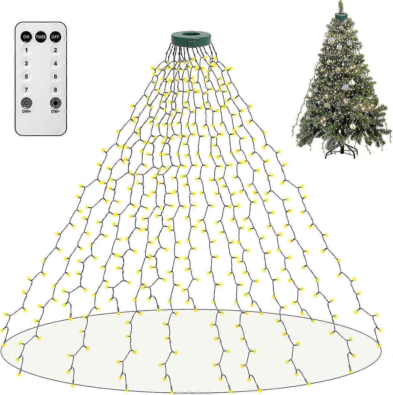 Christmas Tree Lights, 400 Led Christmas Lights With 8 Light Modes & Memory Function, 6.6ft X 16 String Lights With Timing Function & Remote Control F