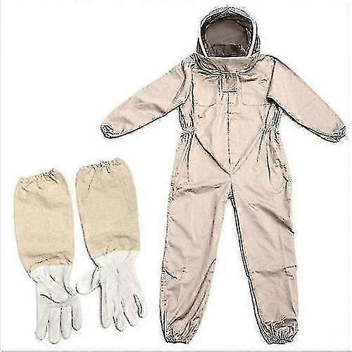 Terno de apicultor profissional com uma peça Khaki terno de proteção de apicultura em algodão marrom Tw