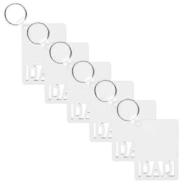 6 pcs Sublimation Blank Keychain DIY Heat Transfer Keyring Sublimation Key ring for Decor (Dad)