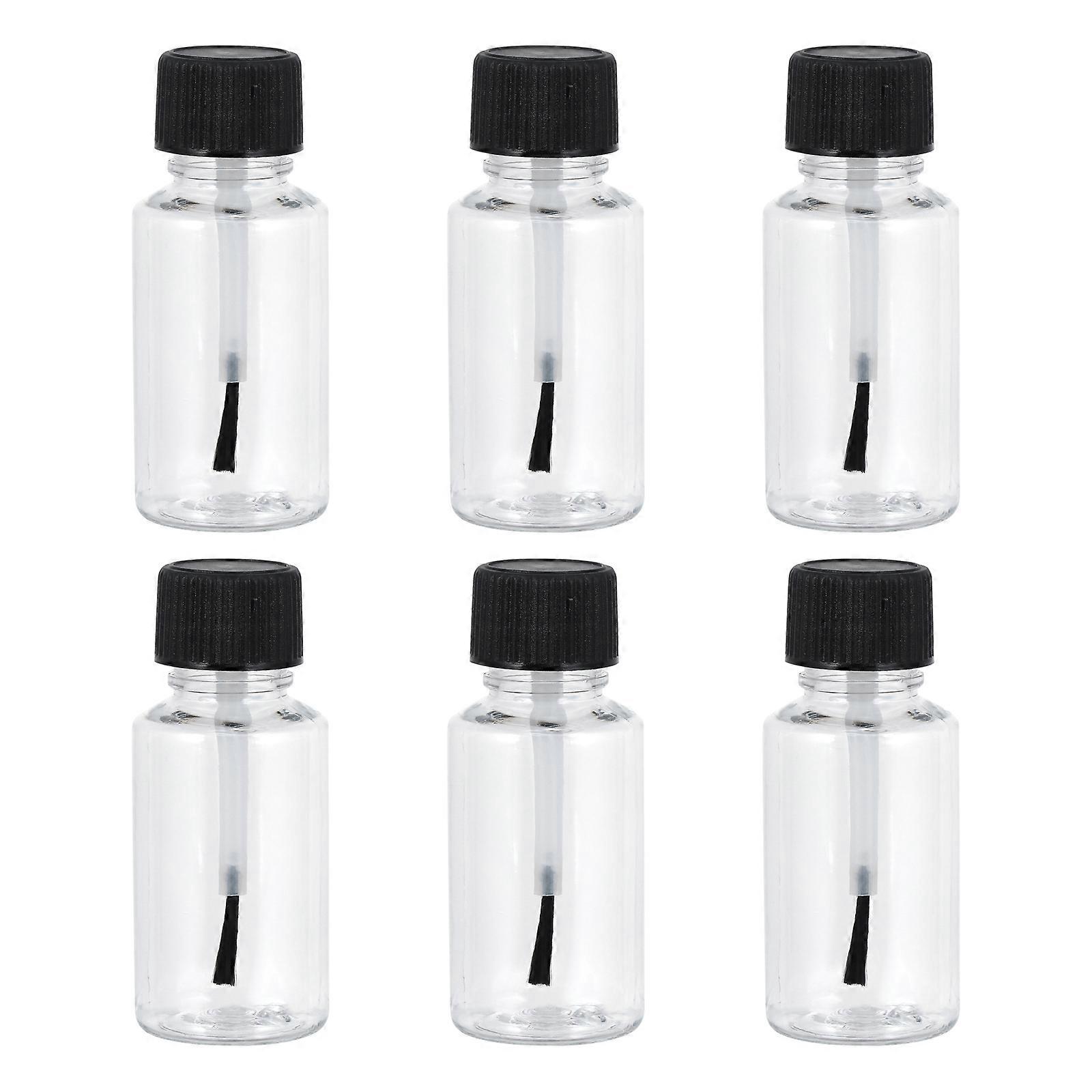 6pcs 20ml Nail Polish Bottles Empty Nail Polish Clear Bottles with and Brush