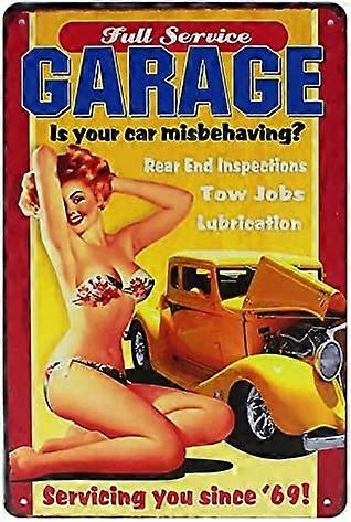 كامل الخدمات المرآب معدن القصدير تسجيل بار مقهى المرآب ديكور الجدار الرجعية خمر 7.87 X 11.8 بوصة