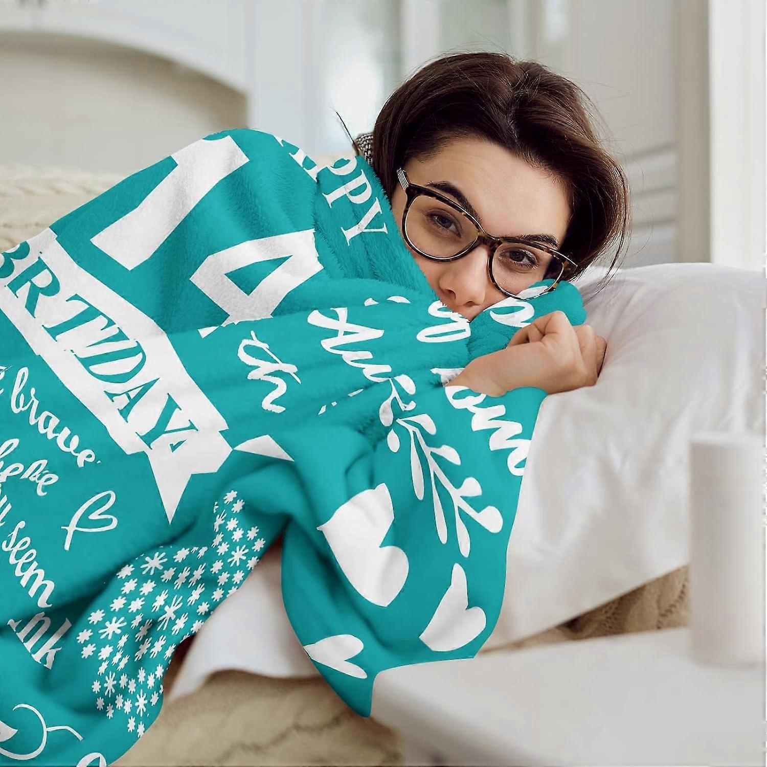 Wisegem Geburtstagsdecke Für Frauen – 152,4 X 127 Cm, Bedruckt, Weiches Fleece, Personalisierbares Geschenk
