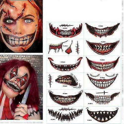 1/12pcs Halloween Prank Makeup Temporary