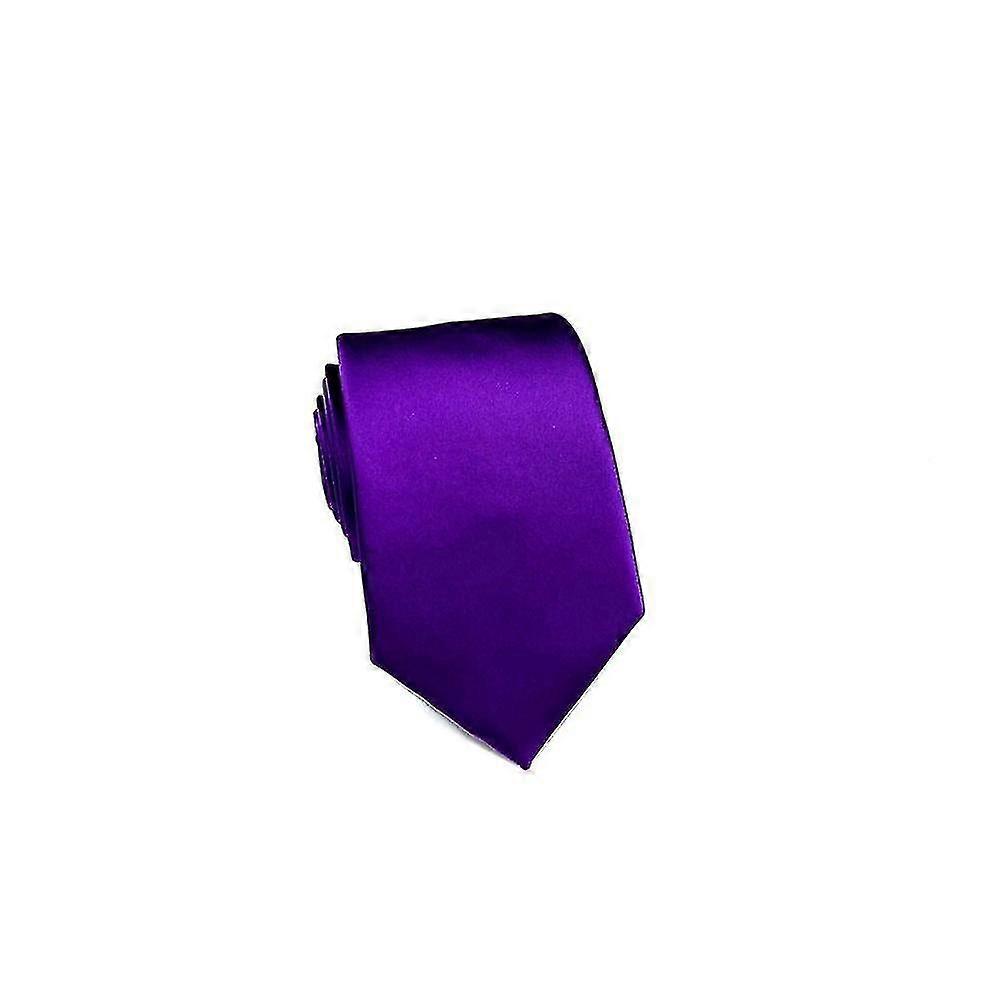 polyester fil cravate couleur pure cravate hommes cravates (violet)
