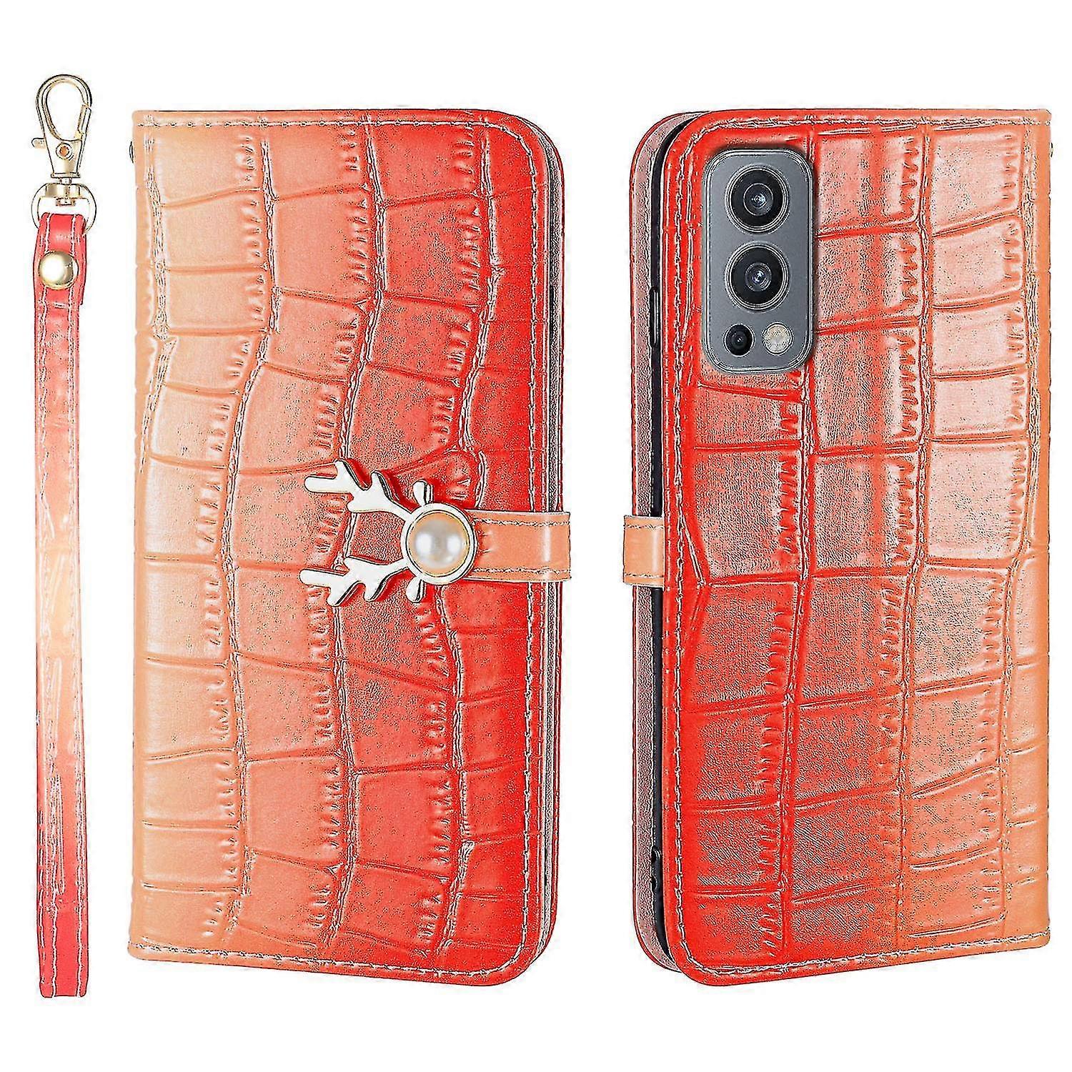 Alce Pattern Phone Case Para Oneplus Ce 5g Com Suporte de Cartão, Cordão, Material de Couro Pu, Função de Carteira, Proteção contra Queda de Canto