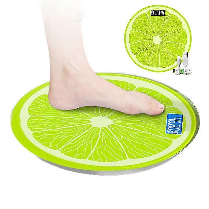Lemon Pattern Bathroom Scale Usb Electronic Body Weight Scales
