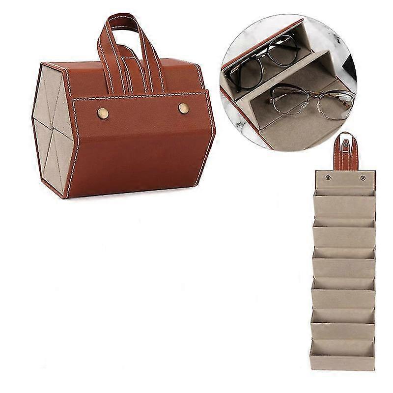 Multifunctional Sunglasses Storage Box Pu Leather Dog Glasses Storage Box