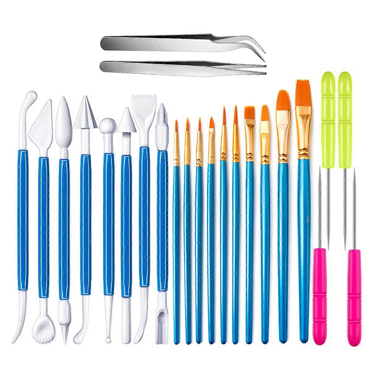 Candy cake decorating tool set includes decorating brush, sugar mixing needle, candy molding tool
