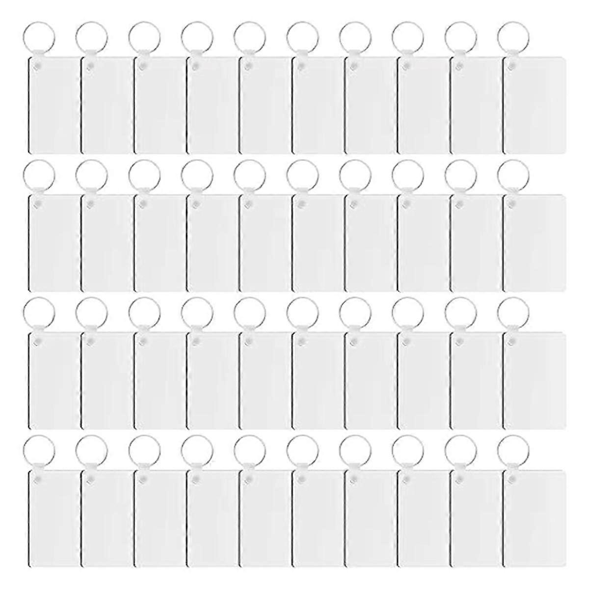 30PCS Sublimation Keychain Blanks Double Side Heat Transfer Blanks MDF Blank Board Key Rings Blanks