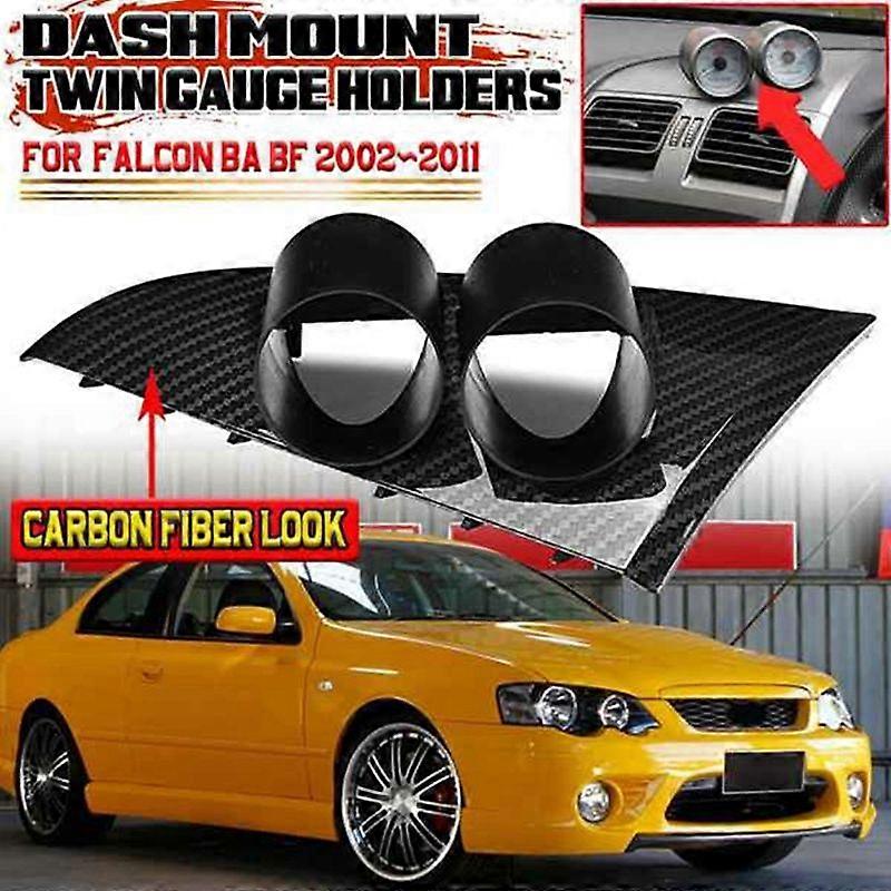 Car Gauge Pod Dash Mount Panel Holder Meters Holder 52mm Hole Diameter Carbon Fiber Trim for Falcon 02-2011 RHD