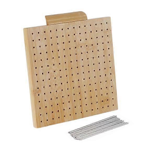 1 set virkad blockbräda med 10 stift i rostfritt stål DIY Solid