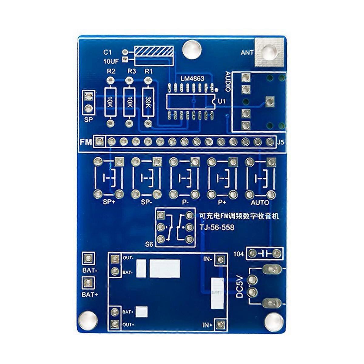 FM Radio Receiver Electronic Welding Kit LCD Display DIY Electronic for Self Assembly and Soldering