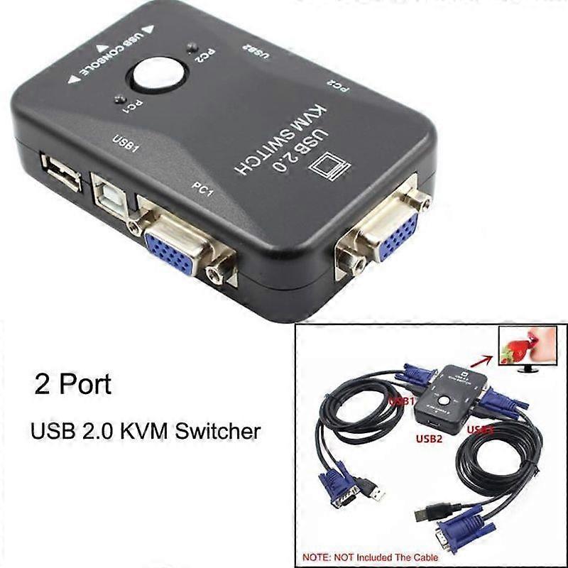 2 Port USB VGA KVM Switch Box for Keyboard Mouse Monitor Computer Sharing PCdf566