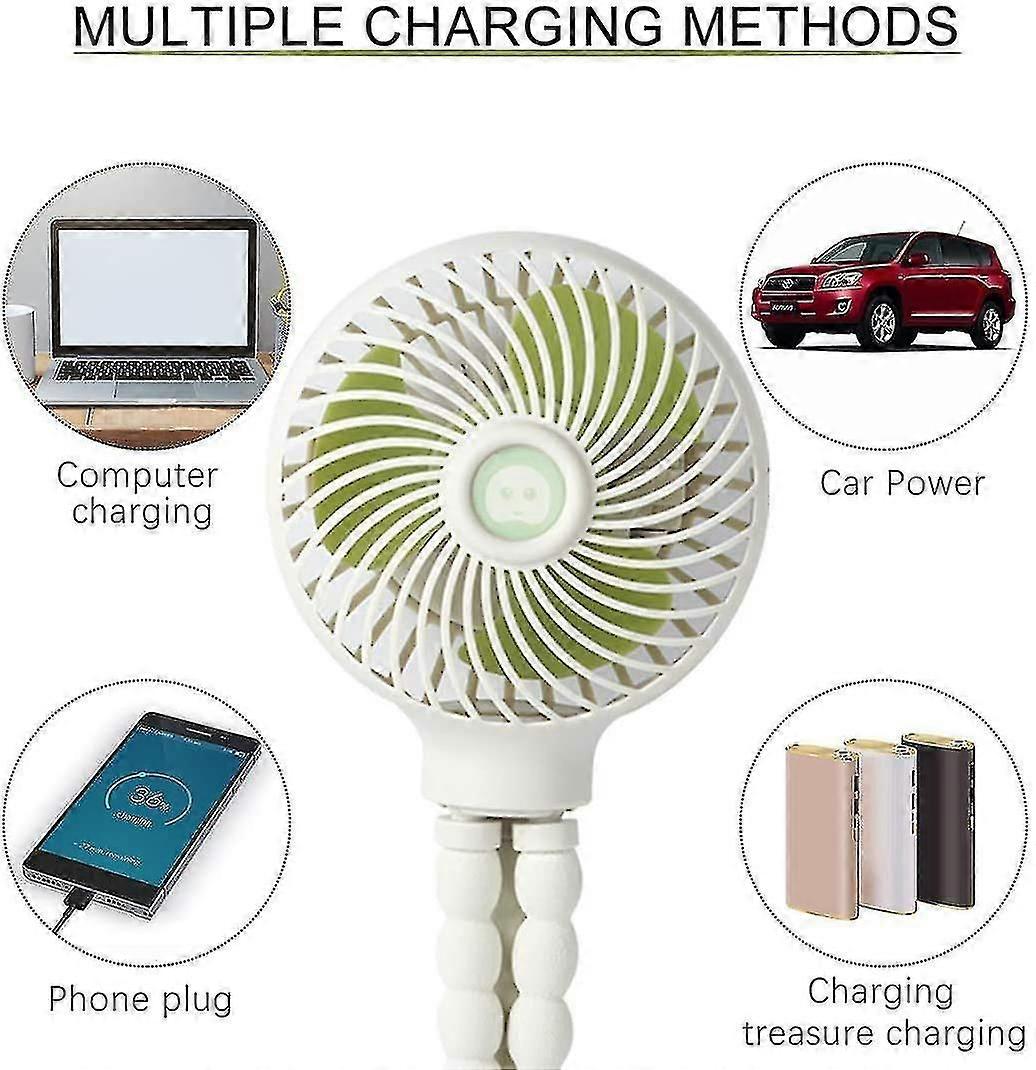 Mini Portable Foldable Handheld Octopus Fan Usb Charging Ultra-quiet Multi-function Clip Fan With Flexible Tripod For Stroller Car Seat Treadmill Tent