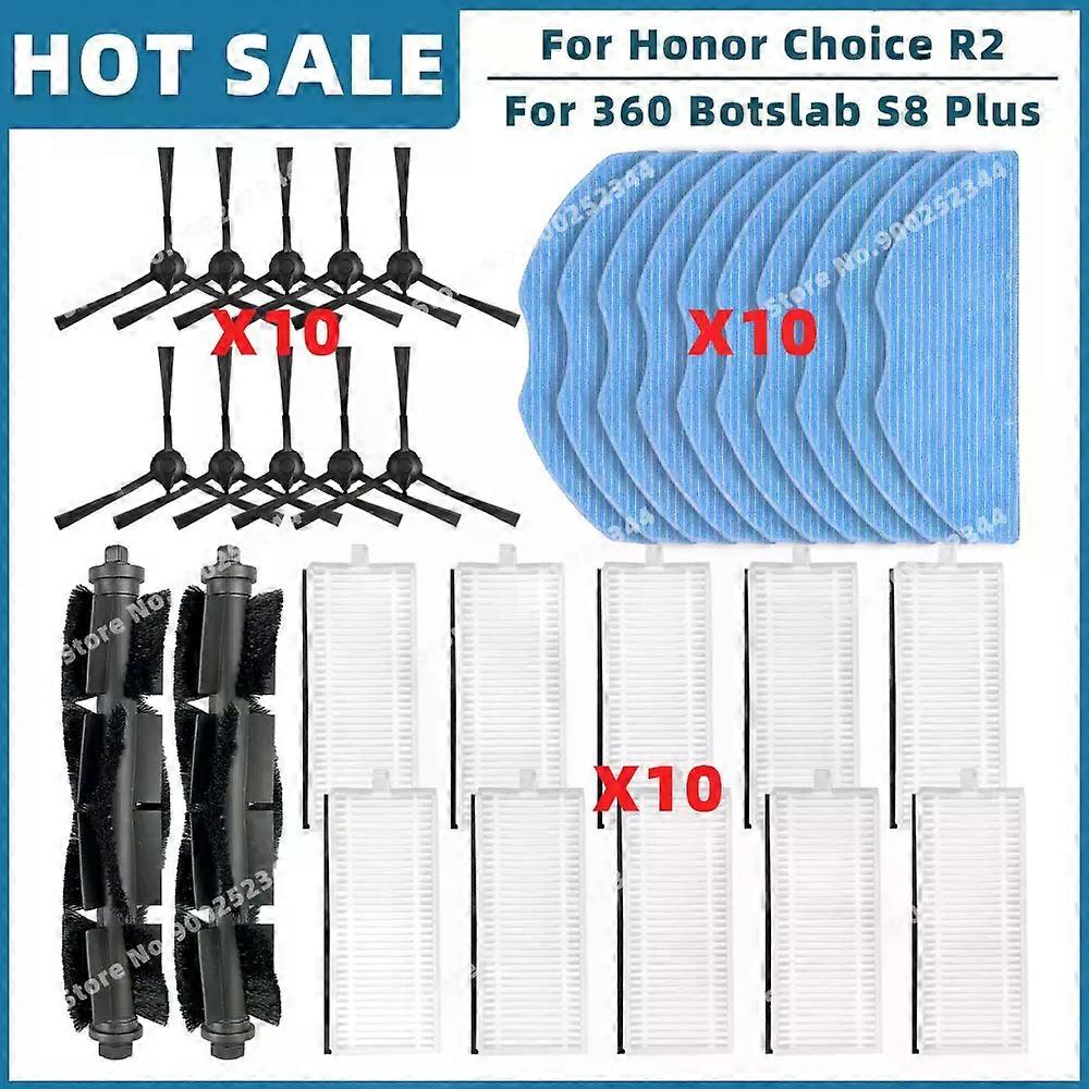 Compatible For 360 S8, Botslab S8 Plus, Honor Choice R2, R2s lite, R2 Plus Spare Parts Accessories Filter Main Side Brush Mop