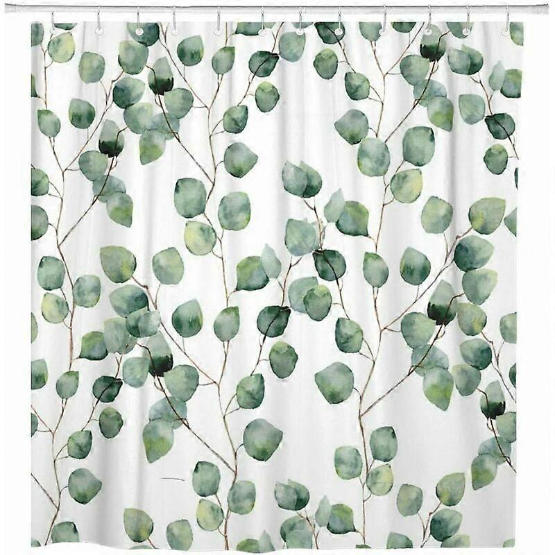 Green floral eucalyptus leaf pattern, waterproof polyester fabric set