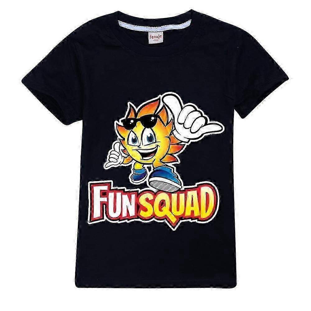 Lapset Fun Squad Print Lyhythihainen T-paita Pojat Tytöt Pyöreä kaula-aukko Löysä Rento T-paidat SHJ