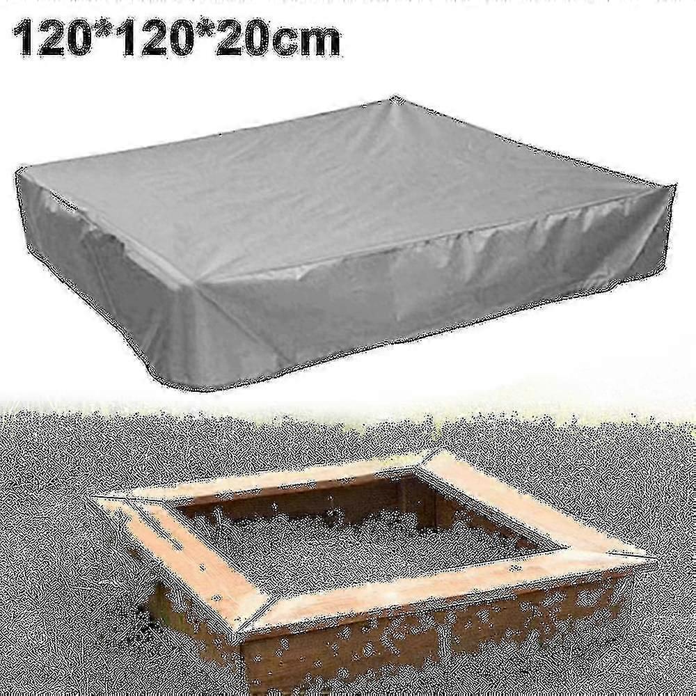 砂場カバー、砂場防水シート、砂場用防水シート砂場グレー120x120x20cm