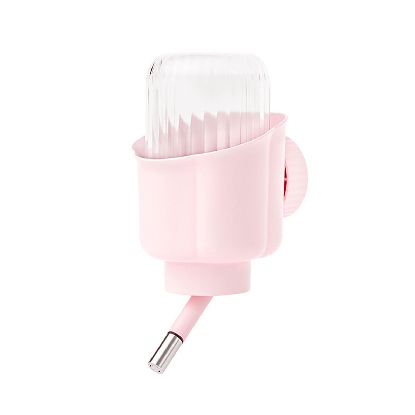 Läckagesäker vattendispenser för liten husdjursbur monterad tyst dricksflaska vattenflaska för hamster kaniner ekorrar rosa