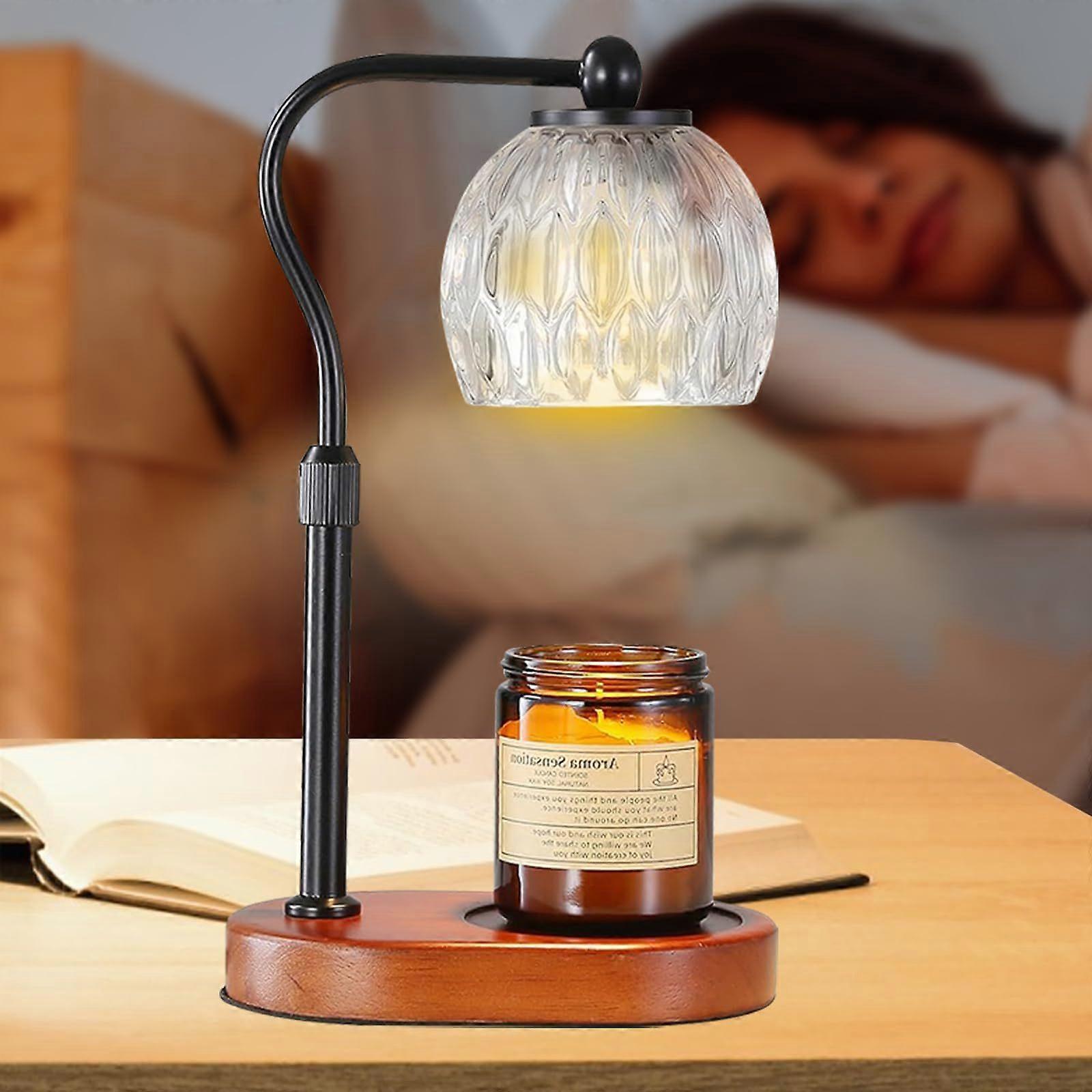 Candle Warmer Lamp, Candle Warmer Lamp with Timer and Dimmer Candle Warmer Height Adjustable Scented Candles, with 2 Bulbs for Jar Candle Flameless Sc
