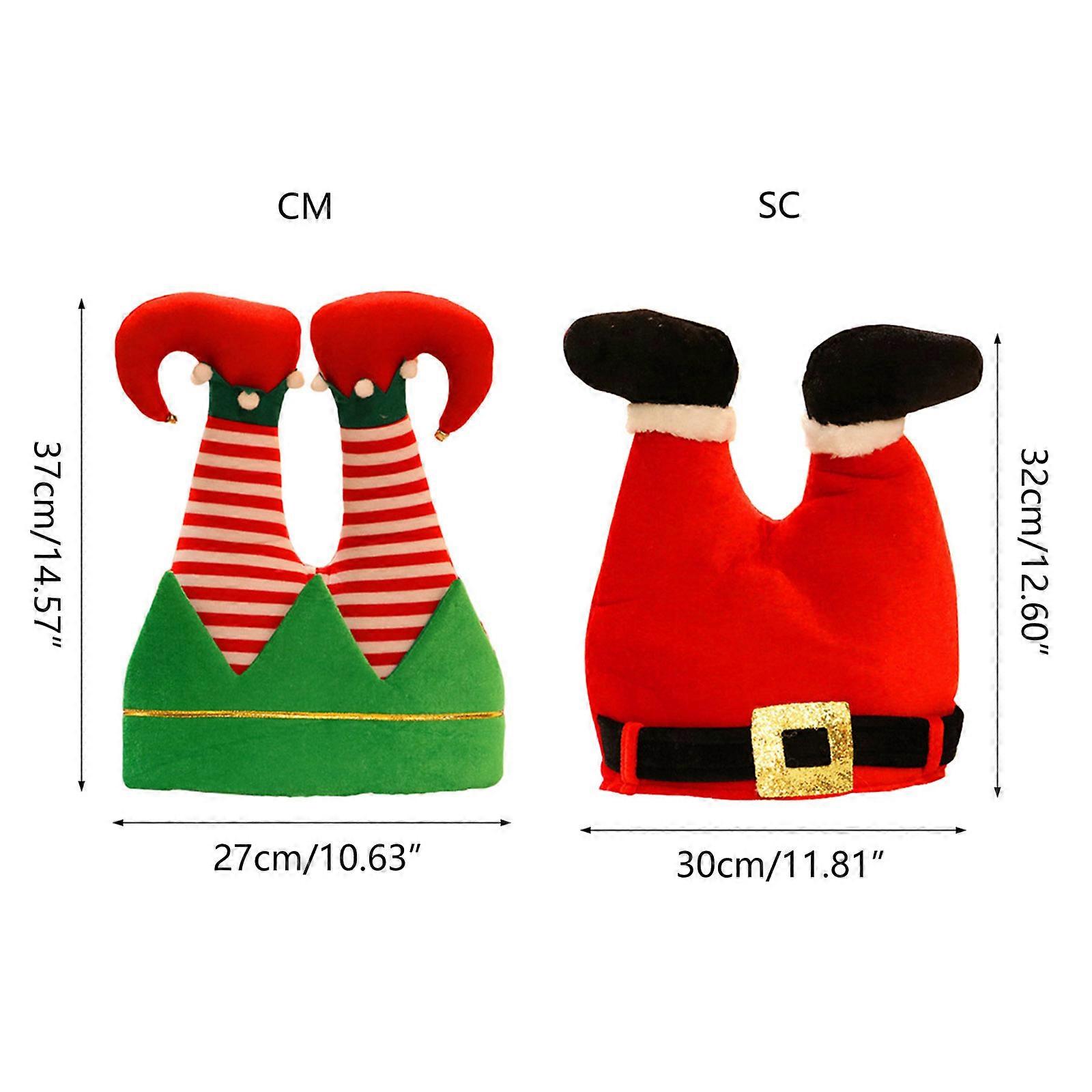 Sevimli Noel Şapkaları Noel Baba Kemer ile Noel Şapka Elf Kap Bobin Flanel Yetişkinler için Mutlu Noeller Şenlik Tatil Kostüm Sahne