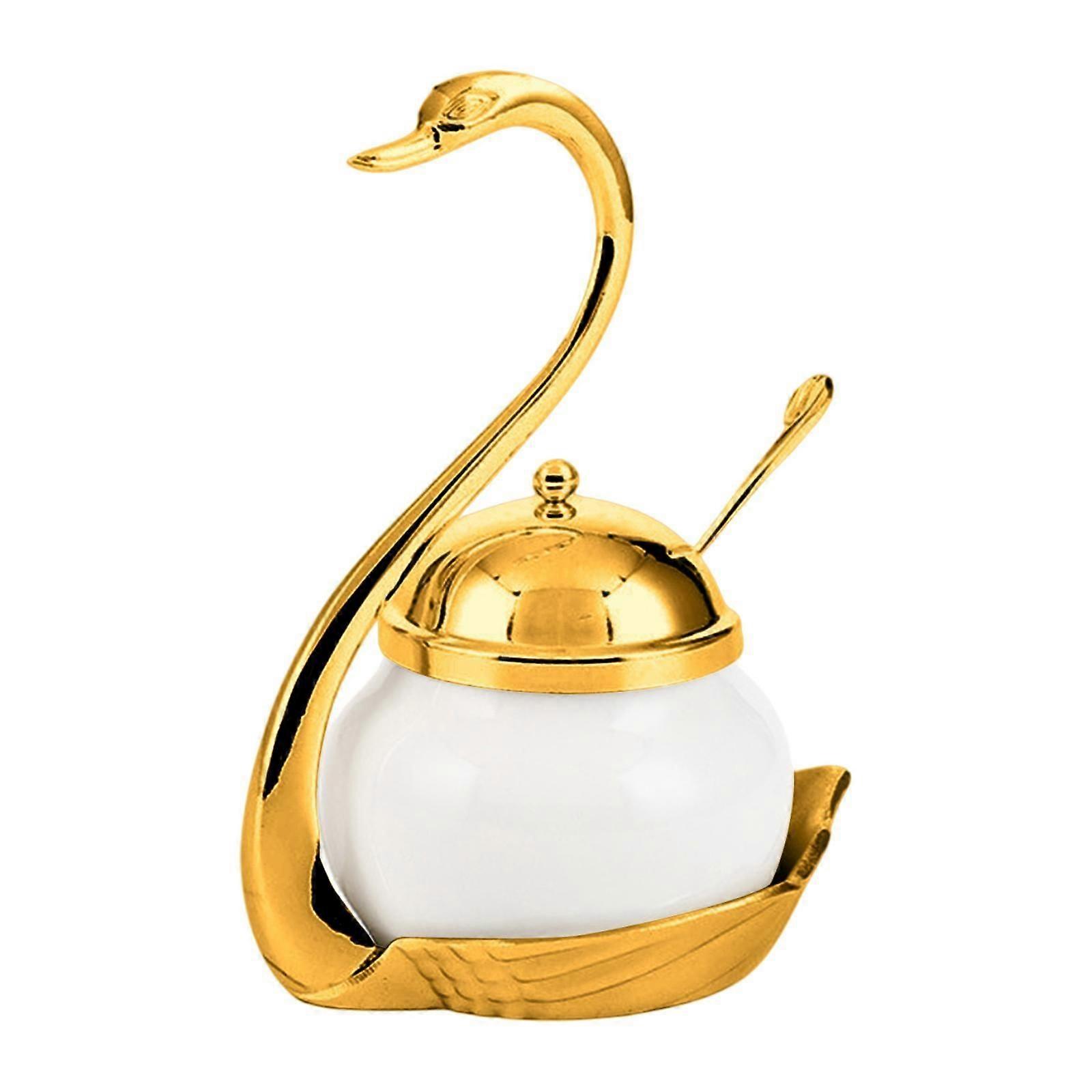 Sugar Container Porcelain Canister Spice Container for Sugar Wedding Buffets gold
