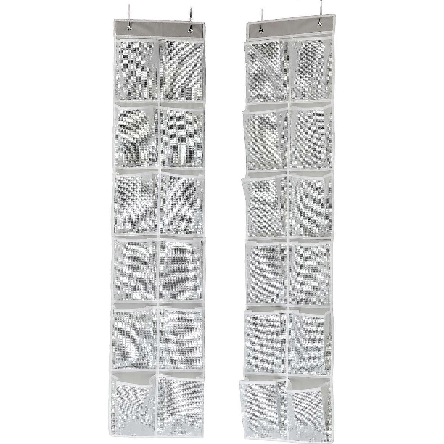 2PK Pockets Over Door Hanging Shoe Organizer Large With 12 Large Pockets For Shoes Storage