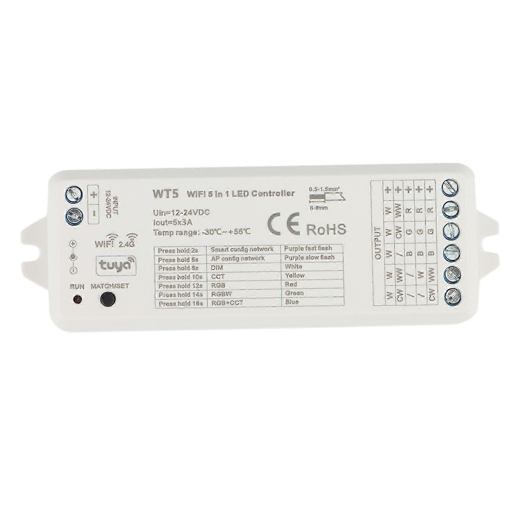 Tuya Led Controller 5 I 1 Dimmer Cct Rgb Rgbw Rgbww Rgbcct Strip Smart Life Wifi 2.4g Rf Remote Co