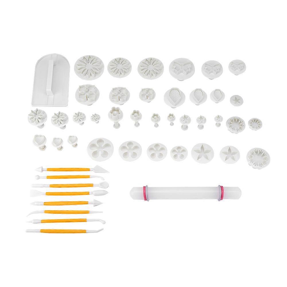 46PCS Fondant Cutters Set - 14 Shapes Molds for Cake Decorating, Cookie Baking, and Pastry Art