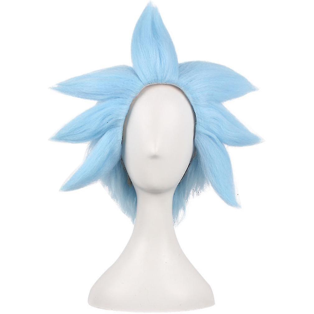Rick And Morty Anime Wigs Ricky Sanchez Cosplay Wig Cap Blue