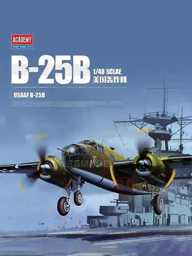 Academy DIY Assembly Aircraft Model Kit 12336 USAAF B-25B Bomber 1/48 Scale