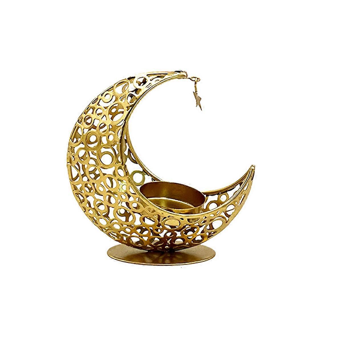 B-Candle Holder Ramadan Metal Candlestick Eid Mubarak Decoration