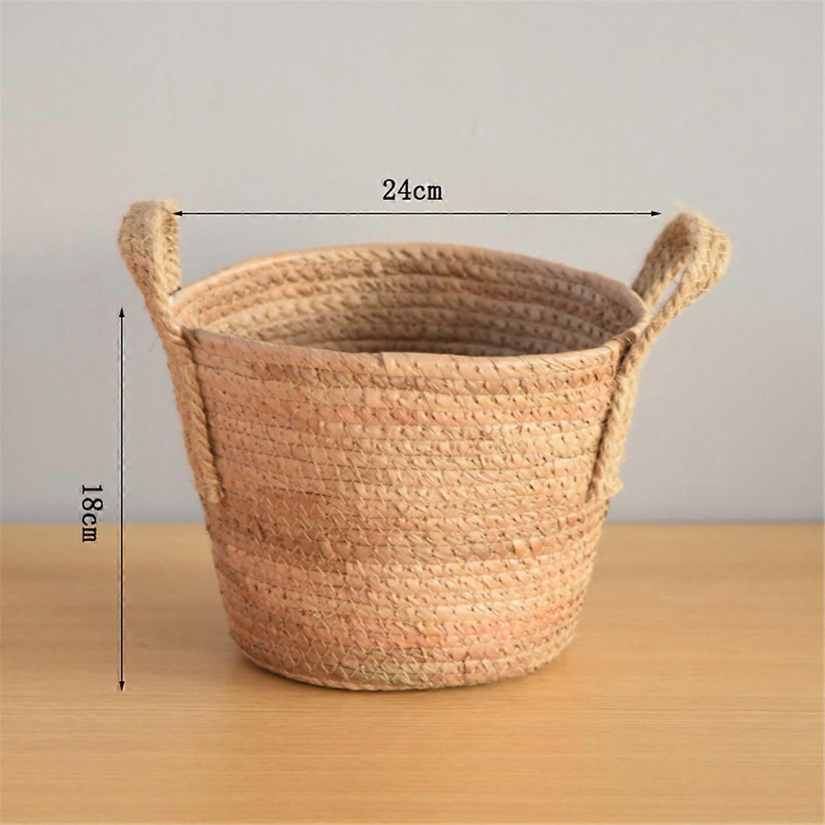 Woven Handheld Flower Baskets Rattan Plant Pots Storage Baskets C
