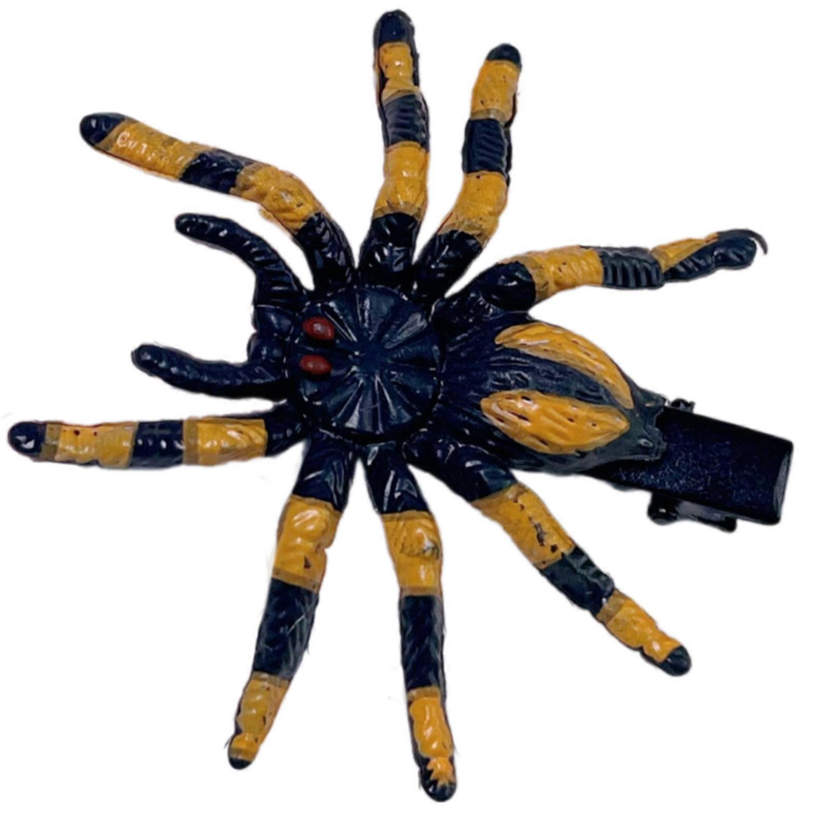 Lovely Spiders Hair Clip Durability Resins Hair Clip Fashion Halloween Hairpin for Girls and Women Yellow