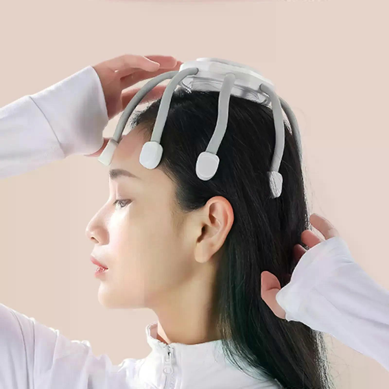 Head Massager Hair Scalp Massager Head Scratcher Gift 8 Vibration Contacts 360 Degree 3 Modes Scalp Massage Claws for Deep Sleep