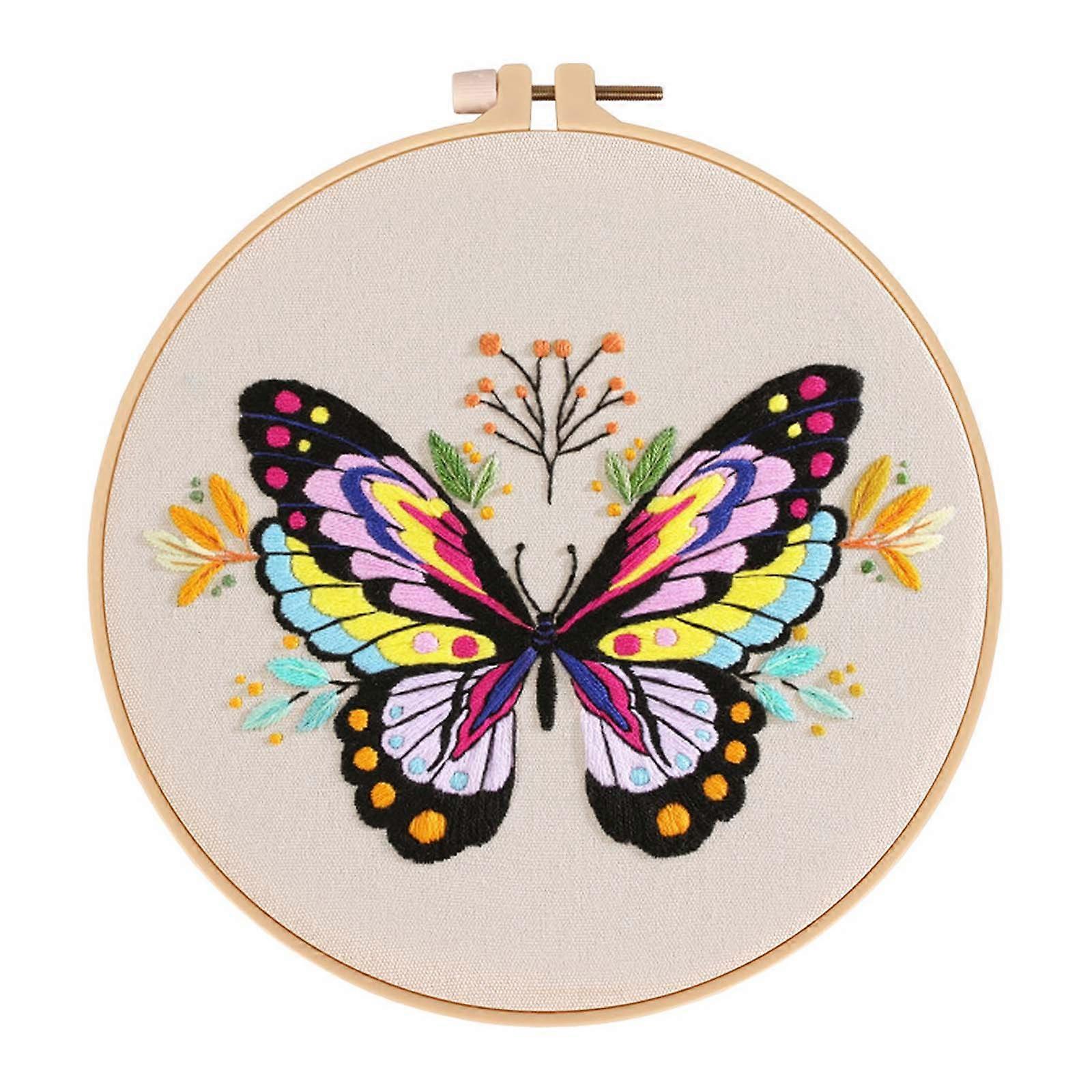 Embroidery Stitch Practice Embroidery Kits for Beginners with Flower Pattern, Embroidery Starter Kits with Instruction