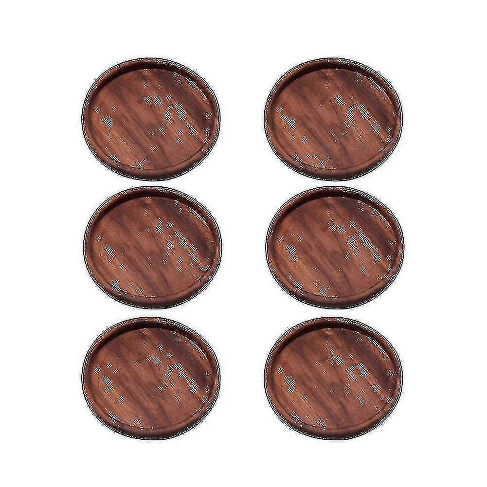 6 Stück Schwarz Walnuss Untersetzer