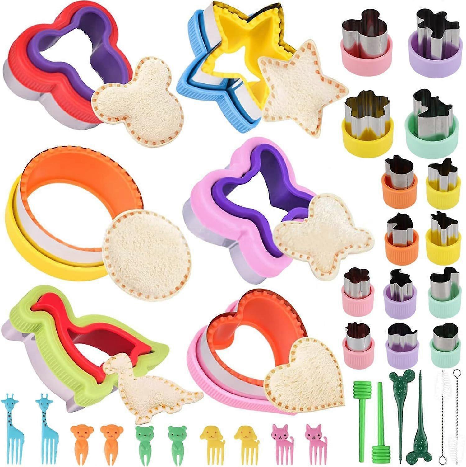48 Pcs Sandwich Cutter Lunch Cookie Cutters and Sealer Set LARGE Size