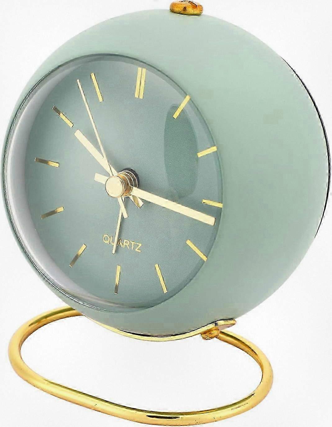 Vintage Silent Analog Alarm Clock with Soft Light, Retro Bedside Clock for Deep Sleepers and Travel.