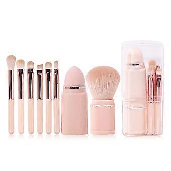 Portable Makeup Brushes,8 in 1 Travel Brushes Loose Powder Brush, Foundation Lip Brush Sets