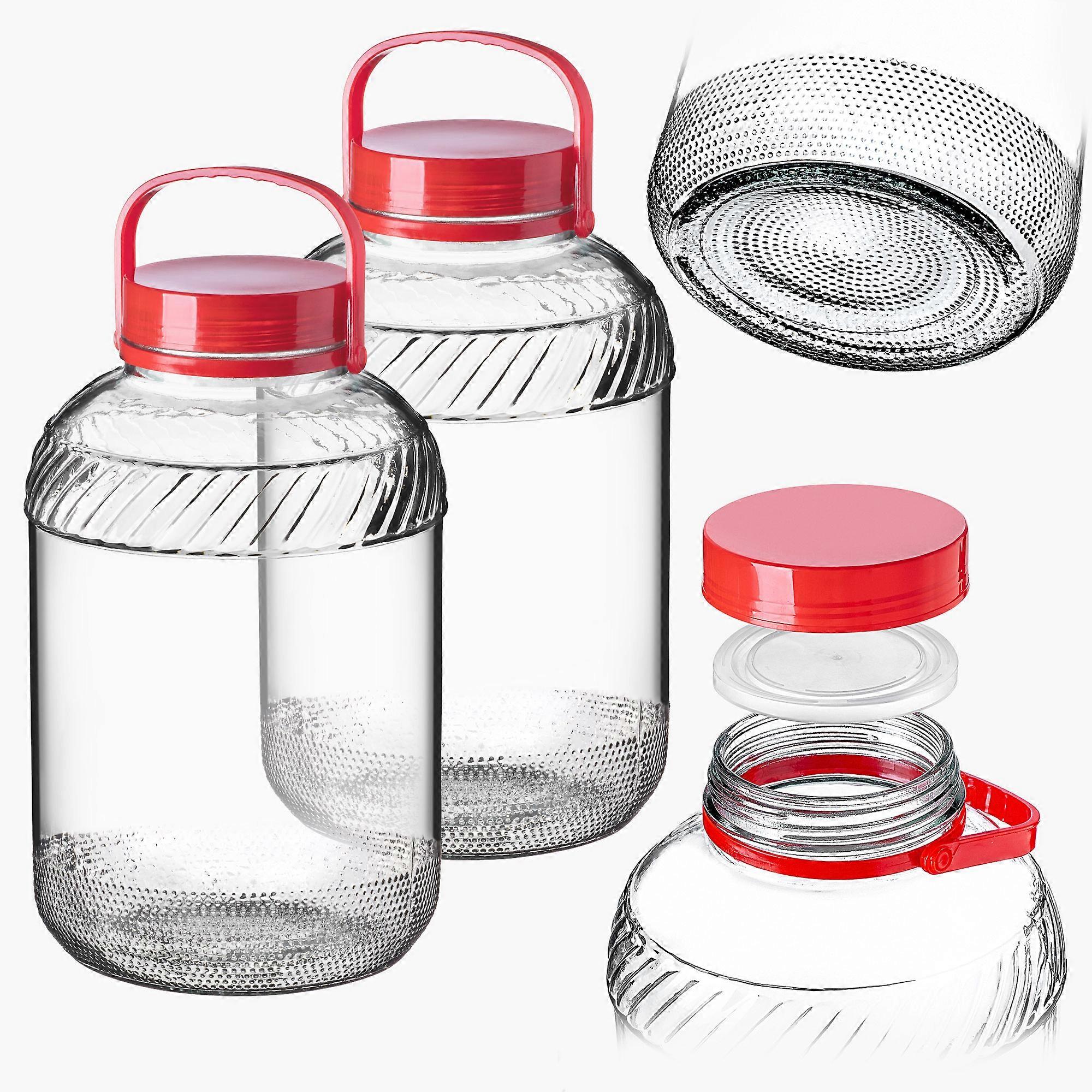 KADAX Jar glass jar 10L with screw cap handle for sauerkraut package of 2 pcs