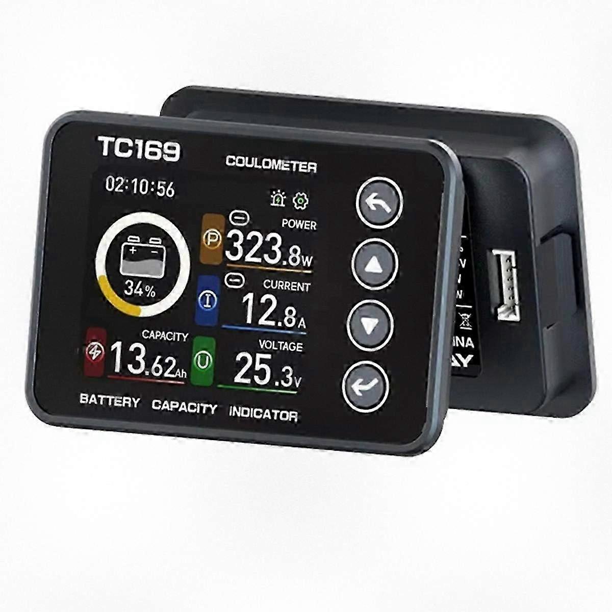 High Accuracy Coulomb Meter DC 6-60V Lithium Battery Capacity Tester with Color Display - Voltage Current Power Monitor