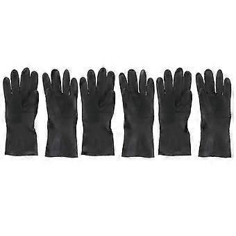 3 Pairs Barber Hair Dye Gloves Anti-slip Waterproof Hand Protectors Hairdressing Supplies Hair Beauty Tools for Women Men - Size S (Black)