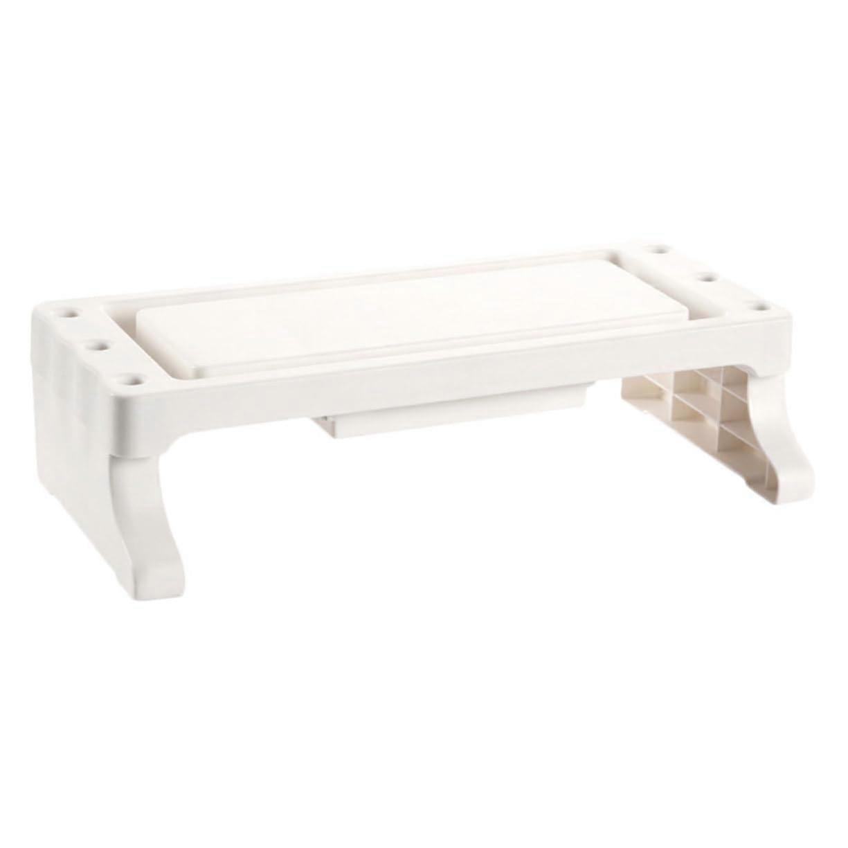 Multi-Function Monitor Stand Drawers Elevated Shelf for Computer Monitor Holder White Relieve Neck p