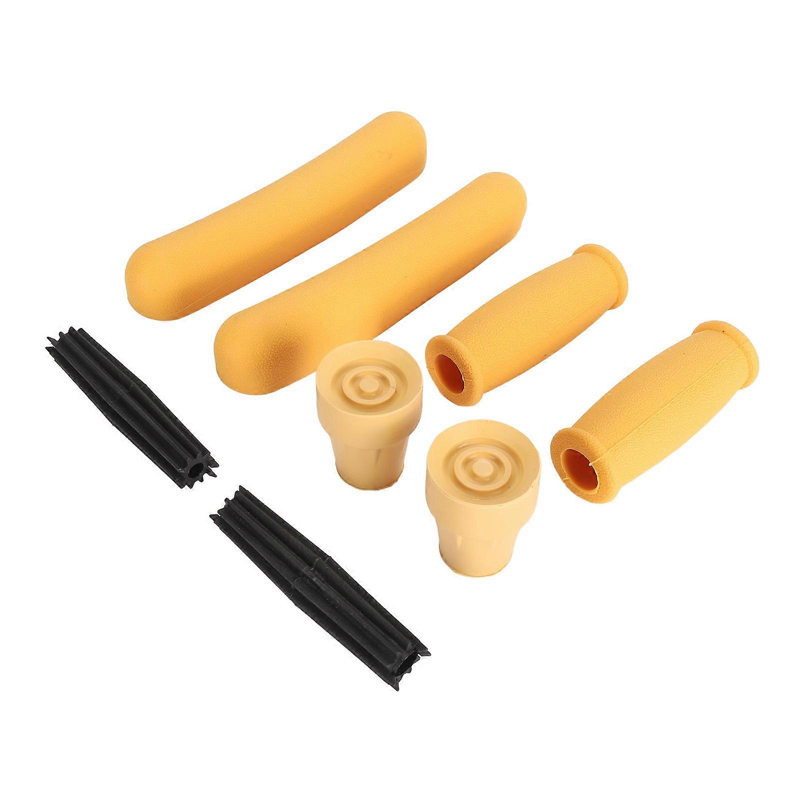Soft Rubber Crutch Pad Set with Non Slip Hand Grip and Underarm Pads for Aluminum and Wooden Crutches Durable Comfortable Replacement Tips