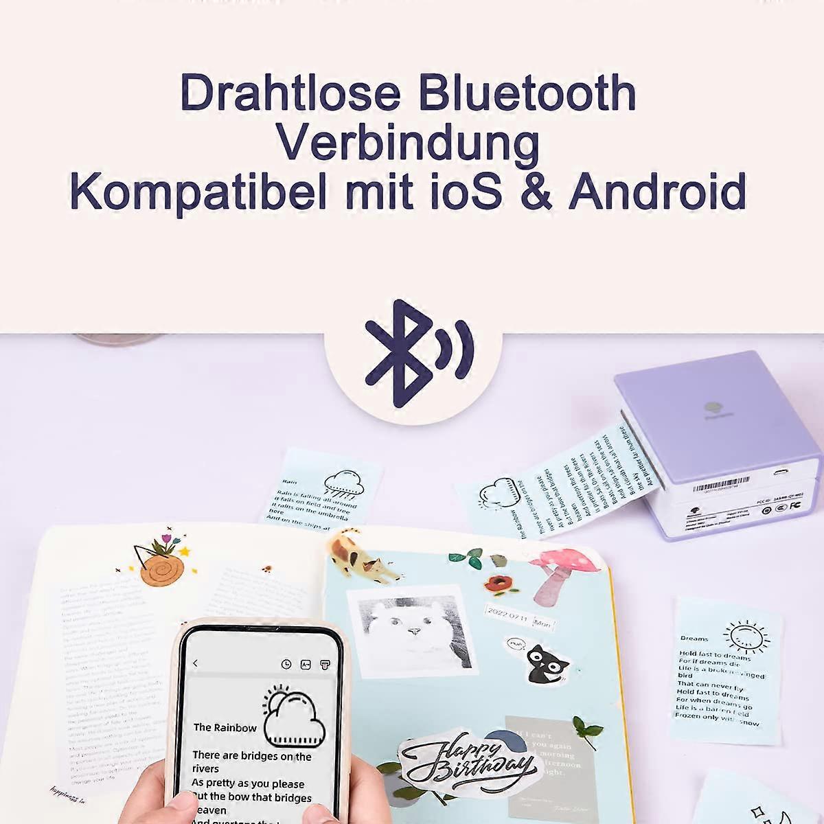 LX- -Thermal error label printer--M02-purple + 1 roll of consumables